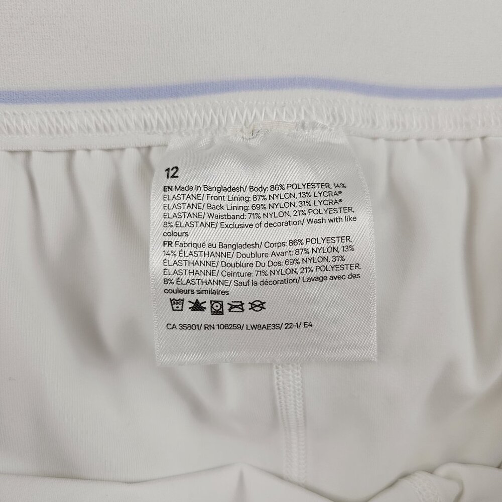 Lululemon Tennis Skirt Women's 12 White Court Rival High Rise Athleisure Running - Picture 6 of 12